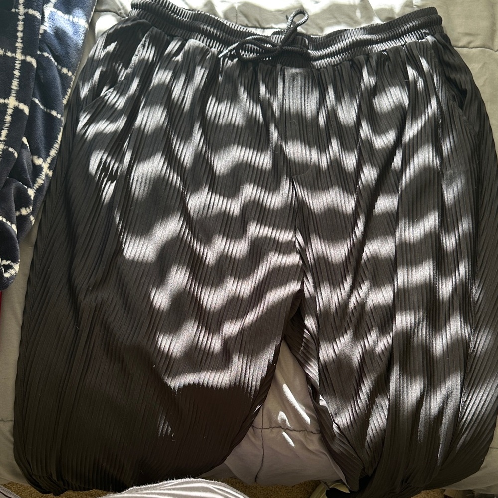 Fashion Nova Charcoal Pleated Joggers
